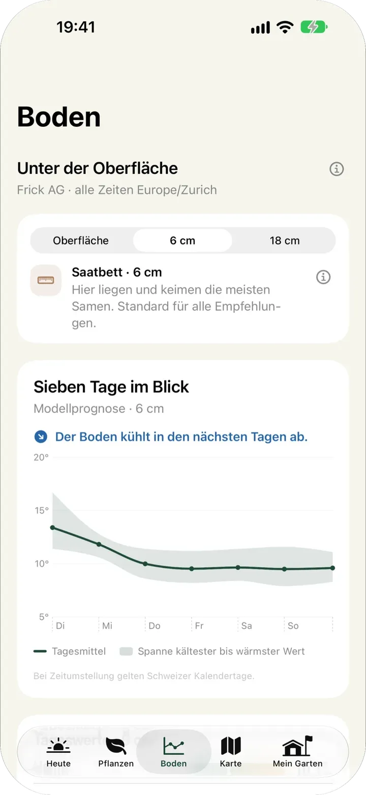 Pflanzenzeit App-Screen