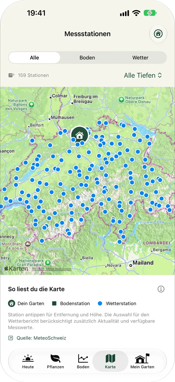 Pflanzenzeit App-Screen